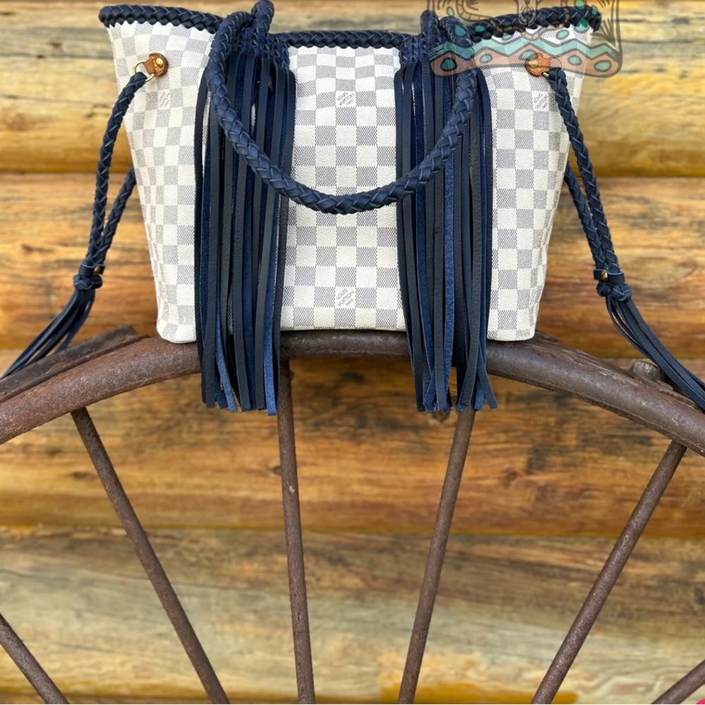 Louis Vuitton Navy and Gray Tote Bag